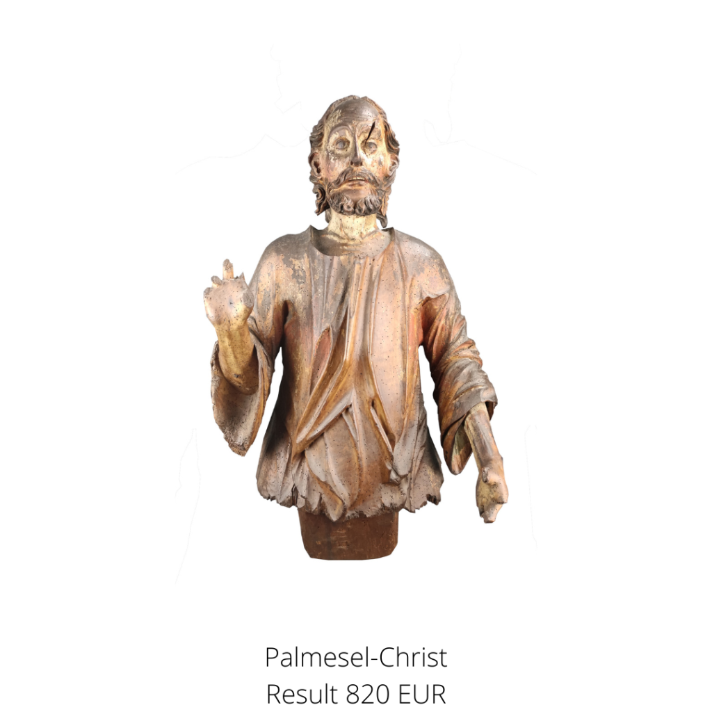 Christ on the palm mule is traditionally part of the customs of the palm procession in southern Germany. Probably created in southern Germany in the 17th/18th century. 
A highlight from the Sacralia section.