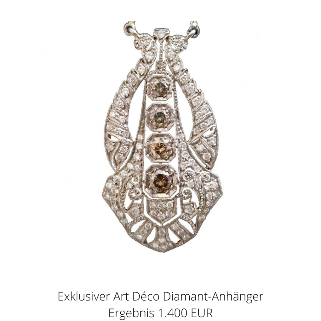 Exklusiver Art Déco Diamant-Anhänger. Ein Highlight aus der Rubrik Schmuck.