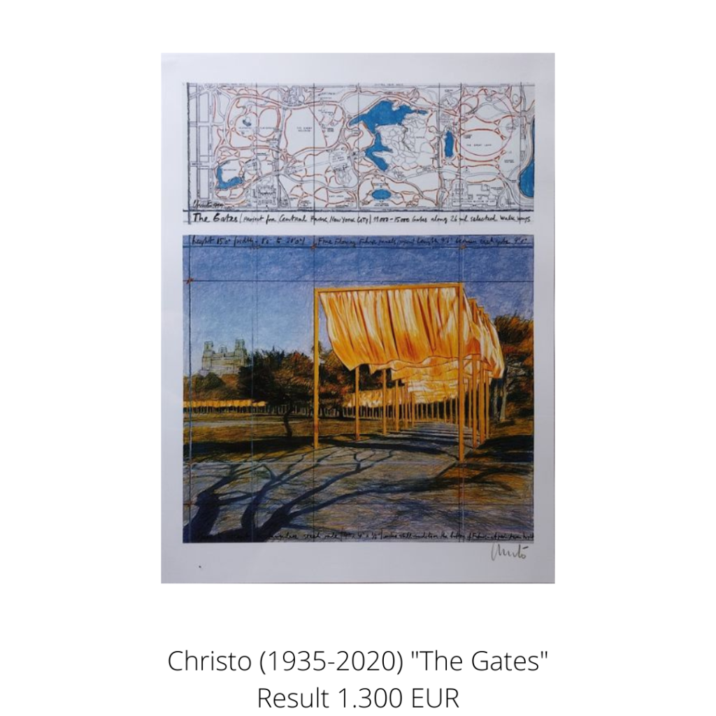 Offset print "The Gates" by the artist Christo (1935-2020). The installation was on display in New York's Central Park in 2005. 
A highlight of our autumn auction.