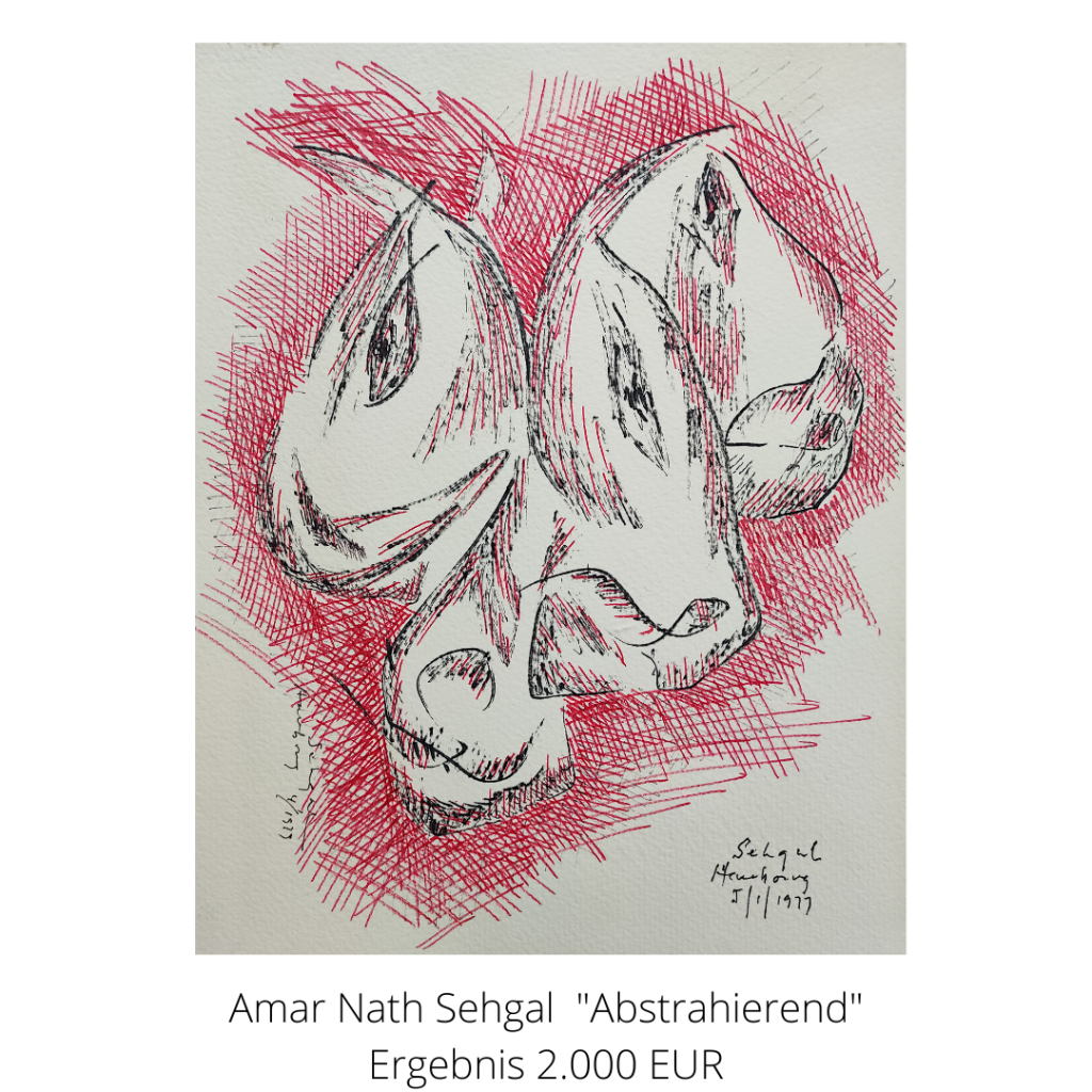 Abstrahierende Zeichnung von Amar Nath Sehgal