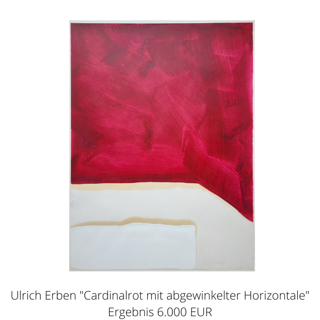 Gemälde mit dem TItel "Cardinalrot mit abgewinkelter Horizontale" von Ulrich Erben