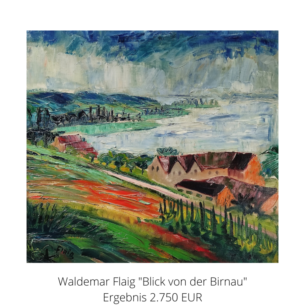 Gemälde mit Blick von der Birnau am nördlichen Bodenseeufer von Maler Waldemar Flaig