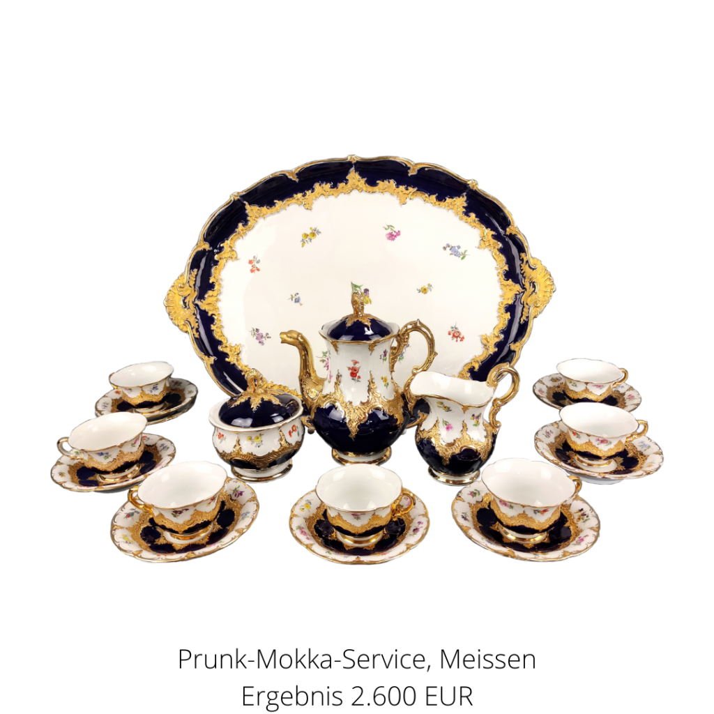 Prunk Porzellan Mokka Service von Meissen