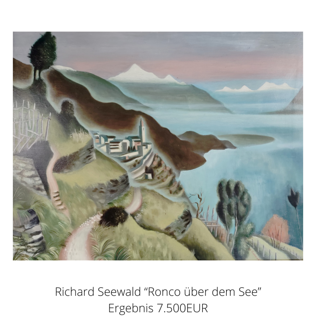 Gemälde mit dem Titel "Ronco über dem See" von Richard Seewald