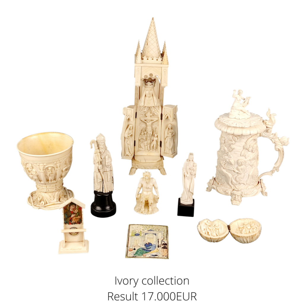 Collection of antique ivory