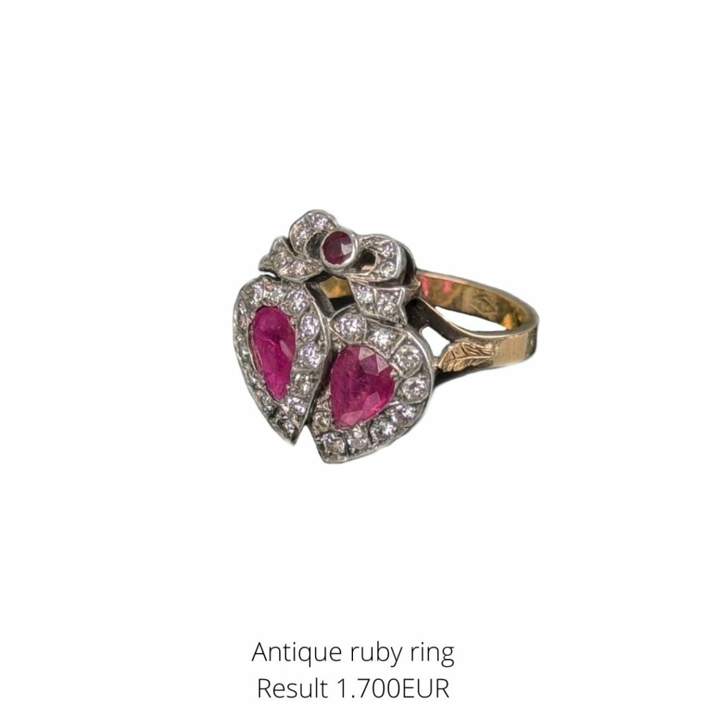 Fancy antique ruby ring